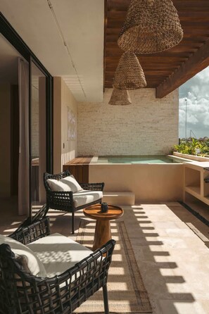 Beautiful terrace with a private plunge pool.