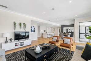 Living room and dining area