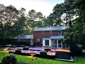 Gorgeous deck at twilight