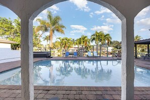 View of the Pool from living room