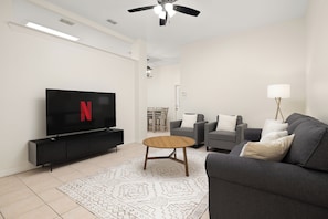 Charming Living Room with Smart TV