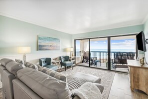 Living Room with Direct Access to your Oceanfront Balcony