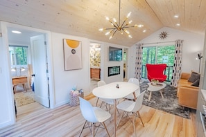 View of the TV and Electric Fireplace