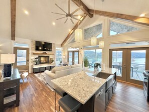 Open floor plan for easy flow from cozy living area to spacious kitchen.