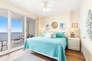 King size master ensuite with private access to the large Gulf front balcony