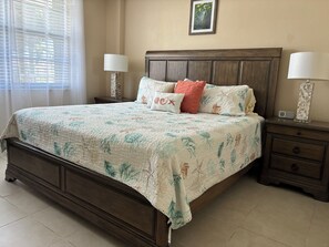 Guest bedroom with king size bed.