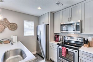 Modern appliances, ample counter space, and all the kitchen essentials