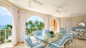 Start your mornings on the expansive patio