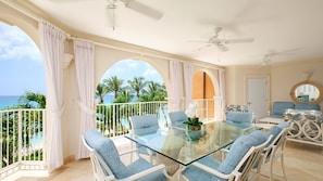 Start your mornings on the expansive patio