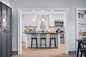 Modern kitchen with breakfast bar