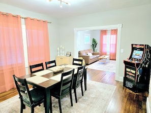 Large dining room table to gather with friends or family and enjoy game night!