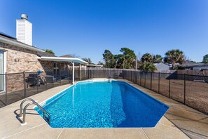 Enjoy the private in-ground pool on those hot summer days