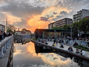 L'Eau, Ville, Réflexion, Canal, Loisir, Usage Mixte, Soirée, Canal, Vacances