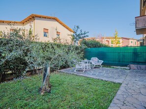 Blau, Strauch, Garten, Landscaping, Schatten, Hinterhof, Garten, Rasen, Zaun, Home Fechten