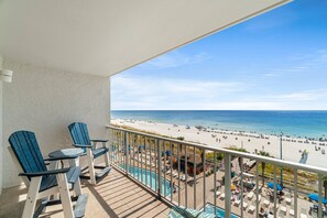 Private balcony overlooking the beach