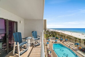 Private balcony overlooking the beach
