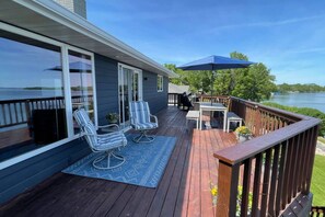 Upper deck with breathtaking views of the lake.