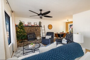 Enjoy a serene escape with features like a foosball table, cozy fireplaces,  fire pit, and grill.