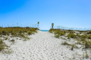 Just across the street from a public beach access