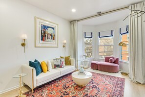 Living Room | Laptop-Friendly Workspace | Electric Fireplace