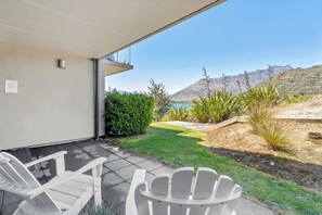 Beautiful mountain and lake views from the private patio