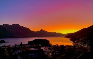 Gorgeous sunset views from the upstairs balcony and living room