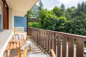 Balcony off Living room with Mont Blanc views