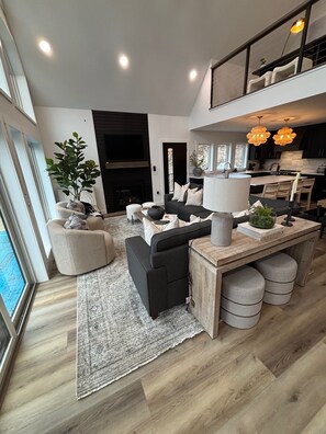 The Family Room with a view of the Loft