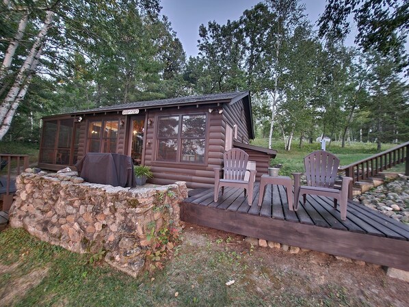 Sandy Pines, Privately Owned, 1 of 2 lake side decks pictured