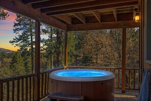 Imagine yourself here, unwinding in the hot tub, as all your worries melt away.