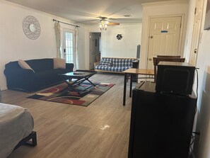 View of main room and doorway to 2nd bedroom