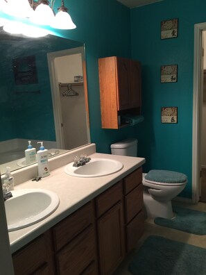 His and Hers double sink and full Bathroom