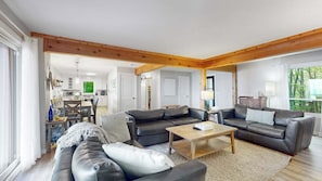 Open concept living room and dining area