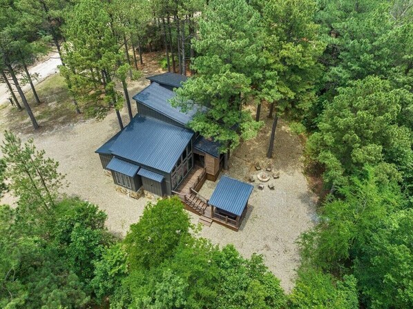 Oversized lot provides privacy and great views of the forest.