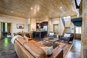 Open living and dining area