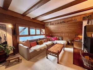 over view of the cozy living room