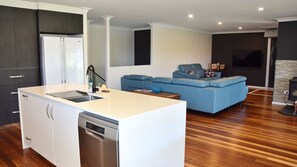 Kitchen and upstairs living area.