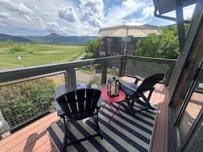 New patio furniture and umbrella
