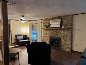 Gas fire place.