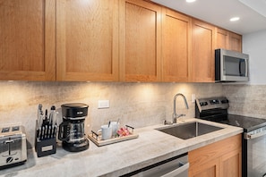Maui Kaanapali Villas 119 Fully Equipped Kitchen with Coffee Station
