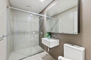 A warm & cozy bathroom.