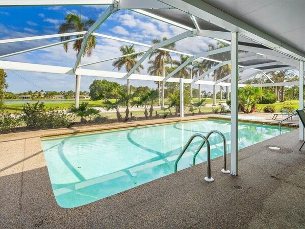 Heated pool with a Golf Course View