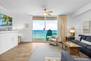 Living room with queen sleeper sofa