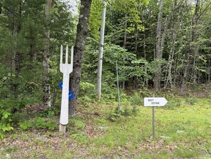 Fork in the road to guest cottage