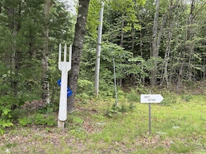 Fork in the road to guest cottage
