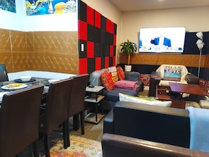 Living room and dinner area