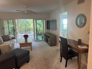 Living room with desk