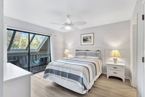 3 bedrooms for up to 8 guests: 1 King, 1 Queen, 2 Twin Beds, plus 1 Sleeper Sofa in the living room