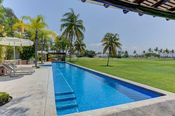 Shared pool and golf views
