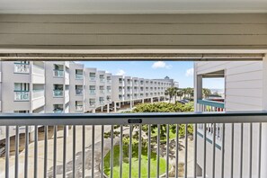 Enjoy serene views from your private balcony in a prime location